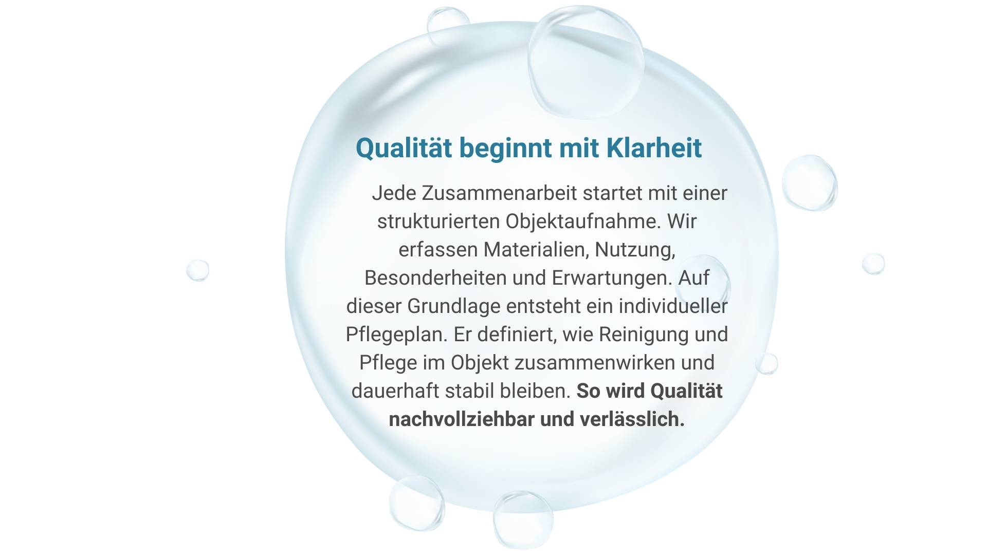 Qualität beginnt mit Klarheit